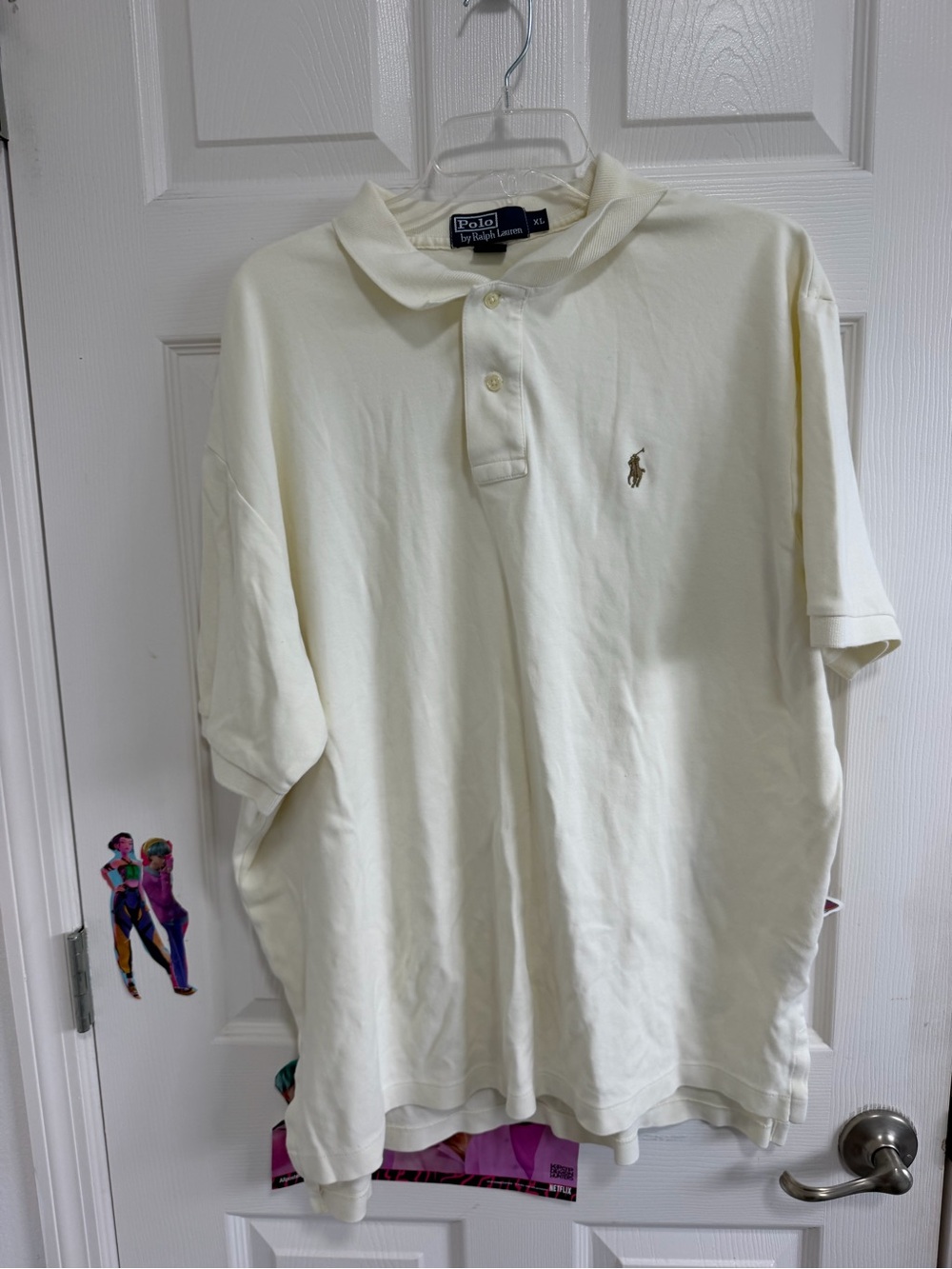 Polo by Ralph Lauren Men's Off-White Polo Shirt with Embroidered Pony